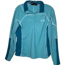 Mountain hardware blue fleece half zip pull over women’s large