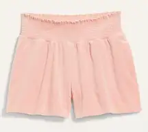 NWT Old Navy High-Waisted Velvet Boxer Shorts Fleur De Sel blush pink small