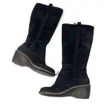 UGG | Hartley Boot Tall Suede Sheepskin Sherpa Lined Wedge Boots 7