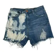 La Detresse Women's Size 25 Ultra Destressed Acid Wash Denim Cut Off Shorts