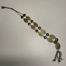 Beautiful Blank hammered coin necklace with tassel.