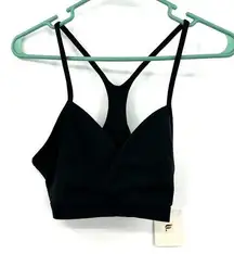 Fabletics Size 8 Bralette Black Racerback Soft Thin‎ Strap Comfy Athleisure NWT