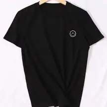SHEIN Black Smiley Face T-Shirt