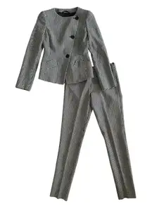EMPORIO ARMANI Women’s Houndstooth Black White Jacket Pants Suit Sz US 36