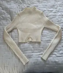 Edikted Top Crop White Long Sleeve 