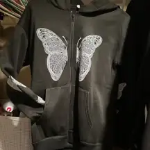 black and white butterfly jacket