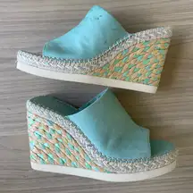 Stylish Turquoise Wedge Sandals