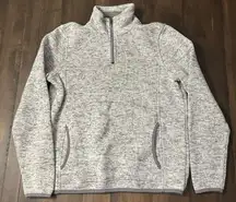 Thread & Supply quarter zip jacket Small gray heathered pocket