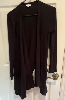 Black Open Front Cardigan