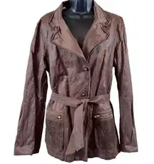 Visconf Italian Belted Short Trench Coat