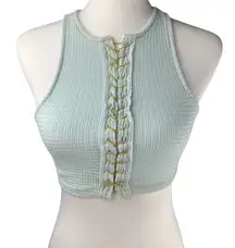 Out From Under Urban Outfitters Dallas Mint Green LaceUp Crop Tank Racerback Top