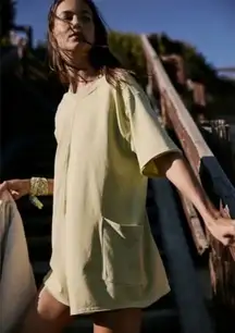 Free People Movement Hot Shot Tee Romper Yellow Green XL