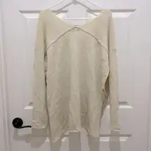 Lush Cream V-Neck Knit Sweater