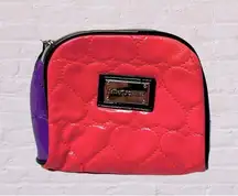 Betsey Johnson pink purple small pouch bag