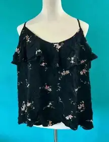 City chic black floral tank top in size 16