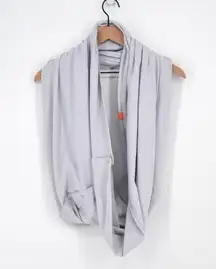 Lululemon Vinyasa Scarf Circle Wrap Stripe White Grey