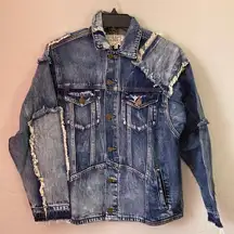 SANDRINE ROSE BY FREE PEOPLE PATCHWORK JEAN JACKET | XS