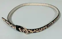 Beige Tan Black Leopard Cheetah Animal Print Skinny Belt Size Medium/Large (M-L) 🐆✨