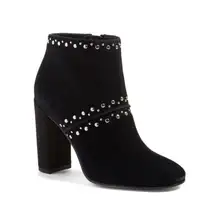 Chandler Black Studded Block Booties