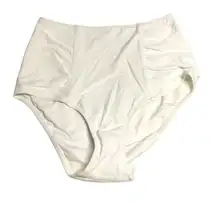 Aerie Bikini Bottom High Waisted Full Coverage Ruched White M