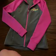 Womens run Disney marathon weekend 2023 Pink and Gray Zip-Up Jacket