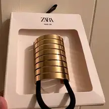 Zara Gold Metal Hair Tie Bohemian Mob Wife Chunky Modern New in Box