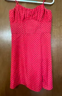 Red Polka Dot Spaghetti Strap Dress 