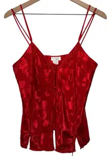 Vintage‎ Silky Red Heart Lingerie Cami Camisole