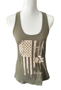 Next Level Soldier Solutions Army Green Graphic Tank Top with American Flag