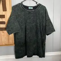 Zenana XL Stone Wash Green Top