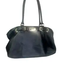 Michael Kors Hamilton Weekender Black Leather Bag X-Large Gold Hardware