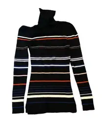 Karen Millen  BLACK STRIPED TURTLENECK LONG SLEEVE SWEATER