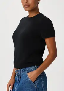 NWOT Quince Mongolian Cashmere Black Tee Sz XL