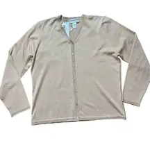 NWT Pendleton Women’s tan button up cardigan silk blend sz L