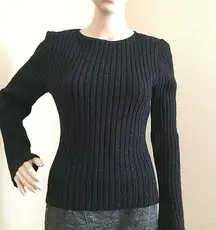 ABSOLUTELY Creative Women’s Cotton Black Lurex Sweater Scooped Back Size Large