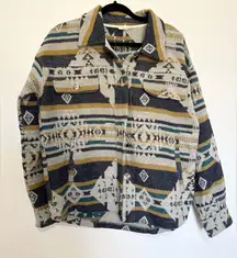 Mystree Aztec shacket wool blend rodeo country western size large