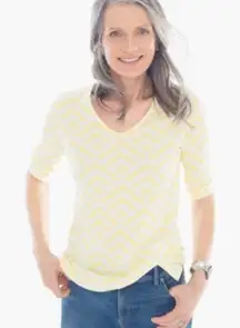 NWT Chico’s Geo Statement Valentina Top Yellow Size XXL (20-22)‎ Casual Comfy