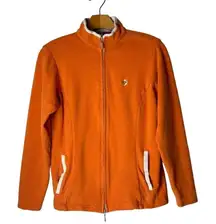 Peter Millar Sweatshirt Women Small Orange Cotton‎ Full Zip Mock Neck Outdoor