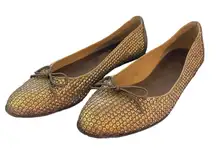 Stuart Weitzman Casino Gold Sequin Ballet Flats Size 8