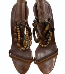 Sergio Rossi Brown Leather Sandal Heels