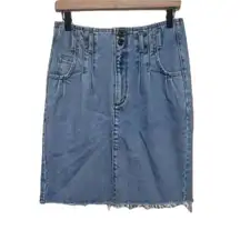 BDG Urban Outfitters Denim Frayed Skirt Size Medium Waistband MIDI Trending