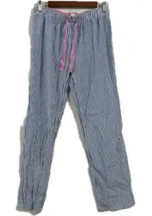 Blue and Pink Pajama Pants with Elastic Waistband and Drawstring‎