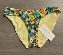 L*Space Blue Floral Classic Bikini Bottoms Sz Small NWT