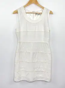 C. Luce Off White Sleeveless Round Neck Mini Dress Women's Size Large L