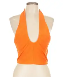 Juicy Couture Tangerine Y2K Velour Halter Top