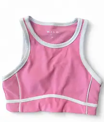 WILO The Label Pink and White Razorback Sports Bra