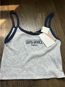 Pull and Bear Pacific Republic Tank Top in Grey