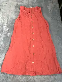 Terzo millennio linen Sleeveless Coral Button-Down Dress Italy