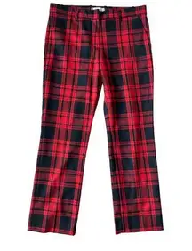 Gap  Red Black Plaid Stretch Tailored Crop Pants Size 4