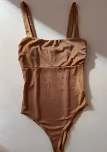 NWT Forever21 gold shimmer bodysuit - Size SMALL